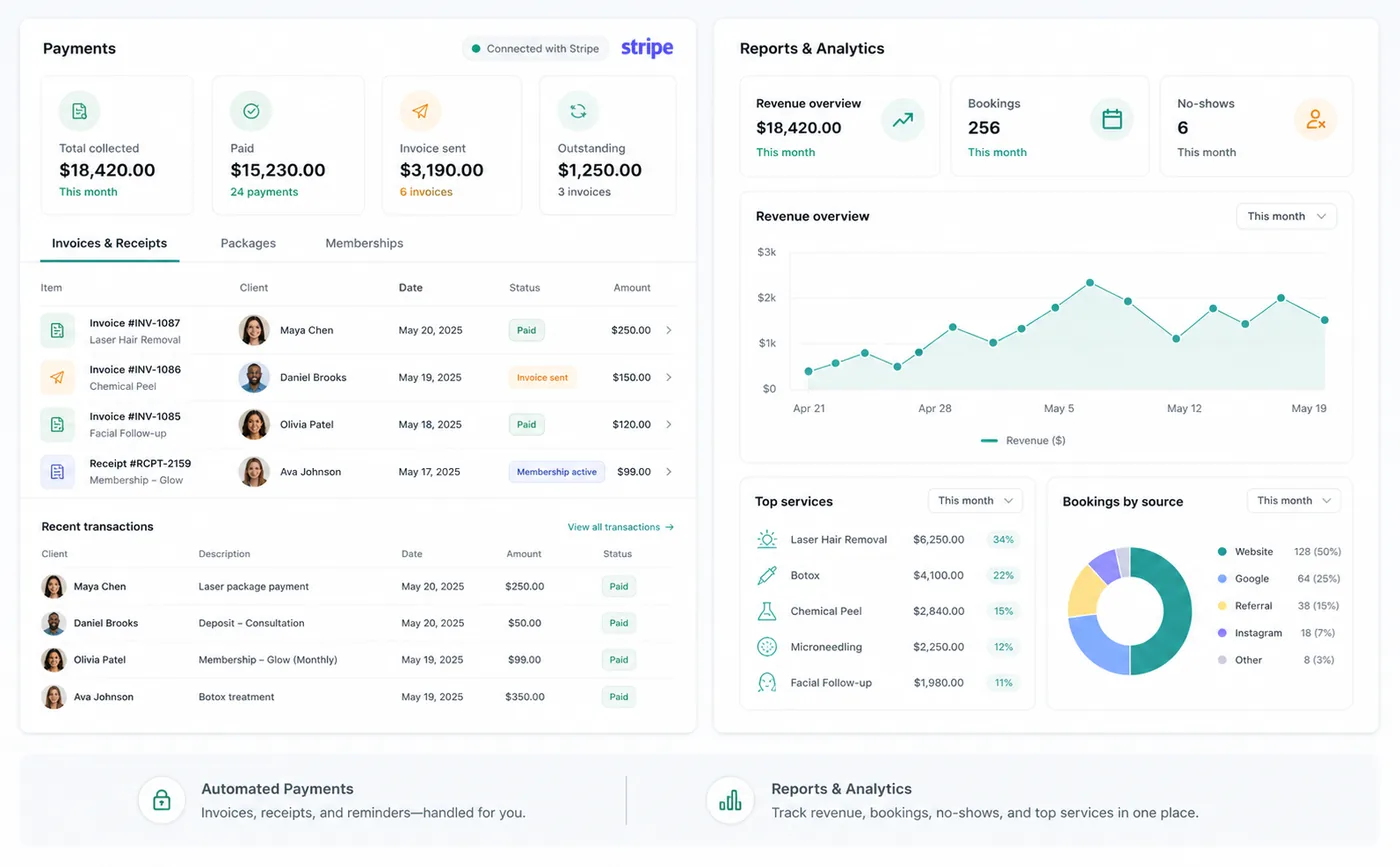 Zenome Stripe-connected payments, memberships, and reporting workspace